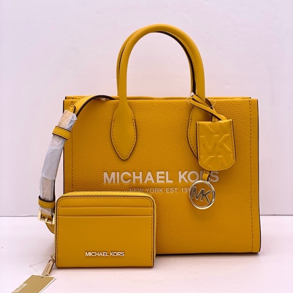 Michael Kors Mirella Small Tote Crossbody and Small Wallet Card Case Jasmine - Picture 1 of 12